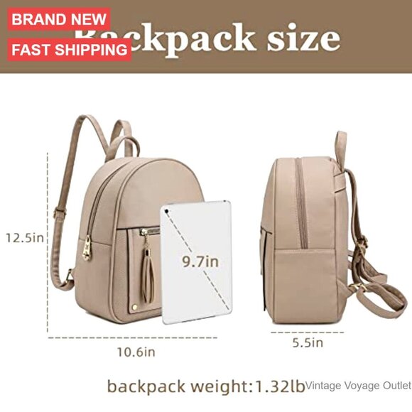 Medium Anti-Theft Backpack Purse with Secured Zipper & Tassel Design main image 5